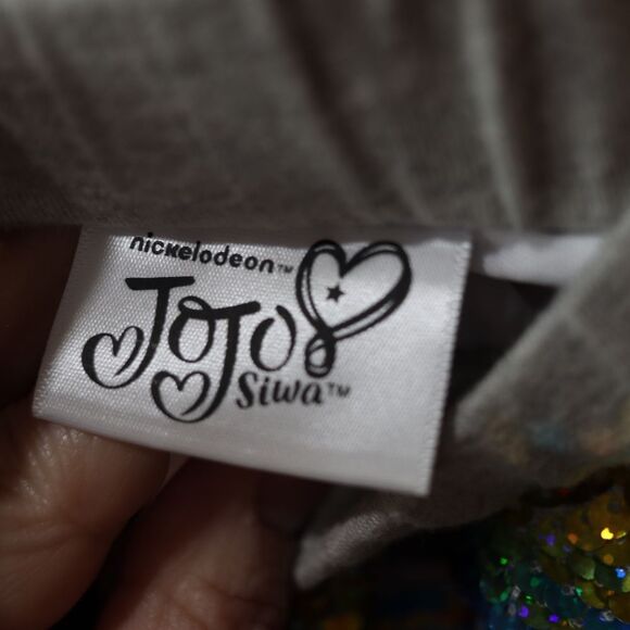 JoJo Siwa Rainbow Reversable Sequin Silver Pull On Elastic Waist Skirt 14/16 - Picture 9 of 12